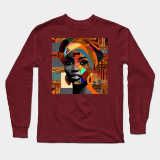 Woman wearing a turban-African Long Sleeve T-Shirt